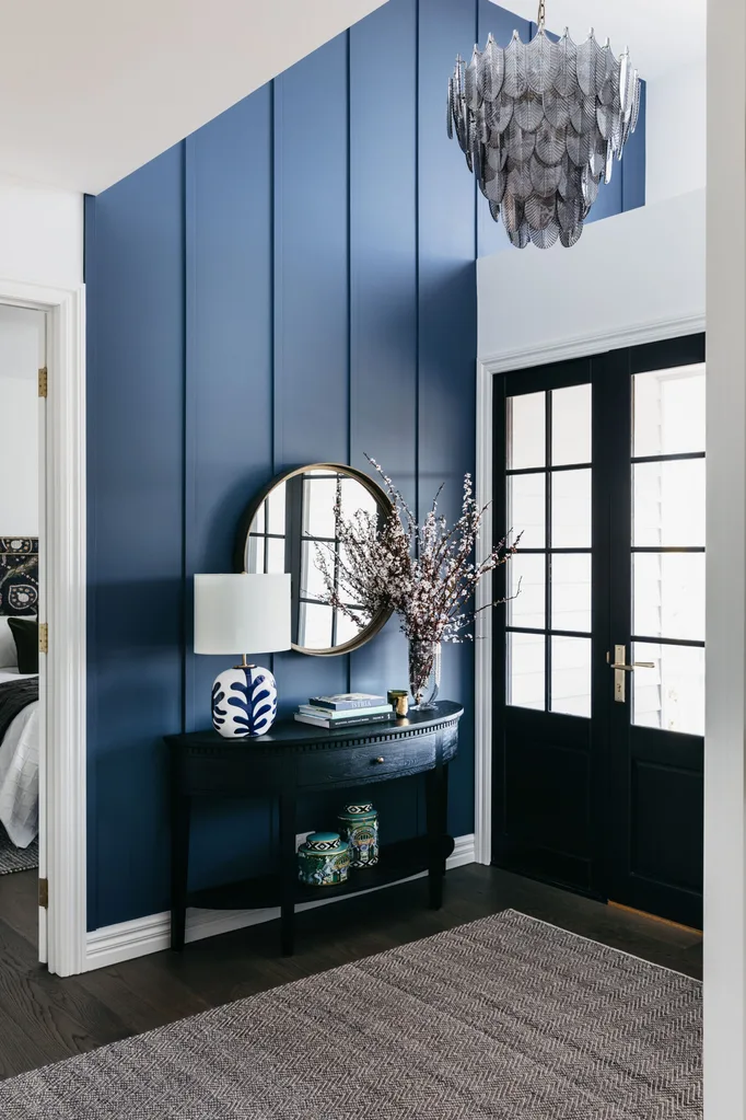 A bold blue entryway to a Melbourne home.