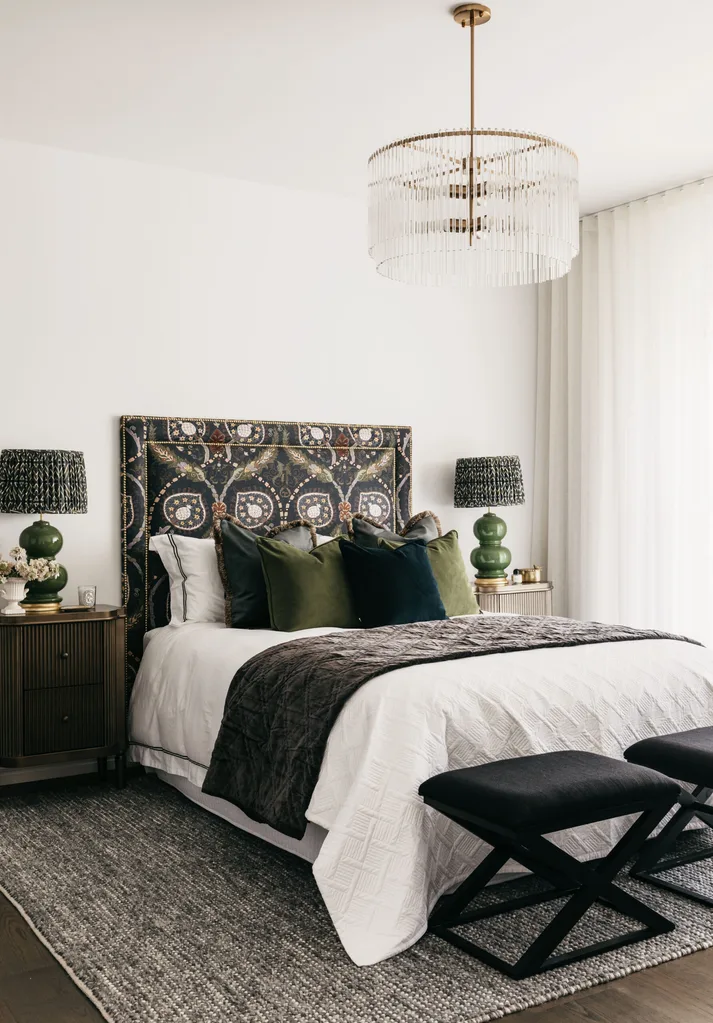 The main bedroom inside a modern home in Melbourne.