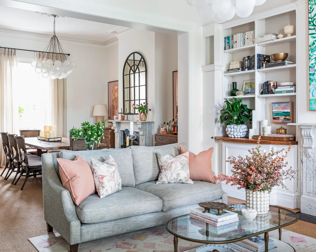 A pink living room in South Melbourne.